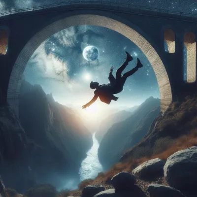 Sen o pádu z vysokého mostu